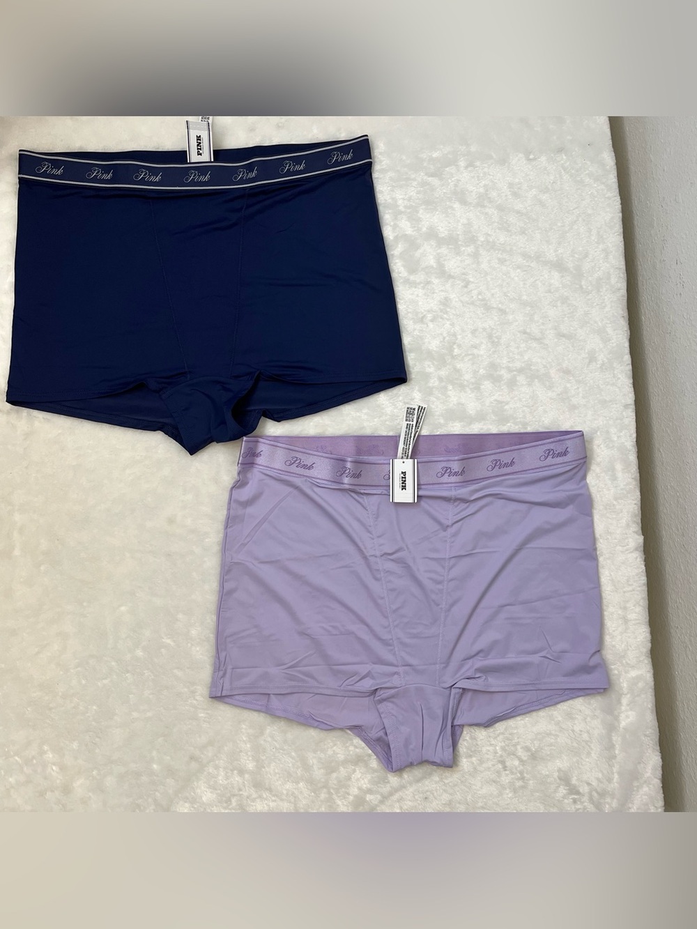 Victoria’s Secret PINK 2-Pack Boxer Briefs Women’s XL Navy Lavender NWT